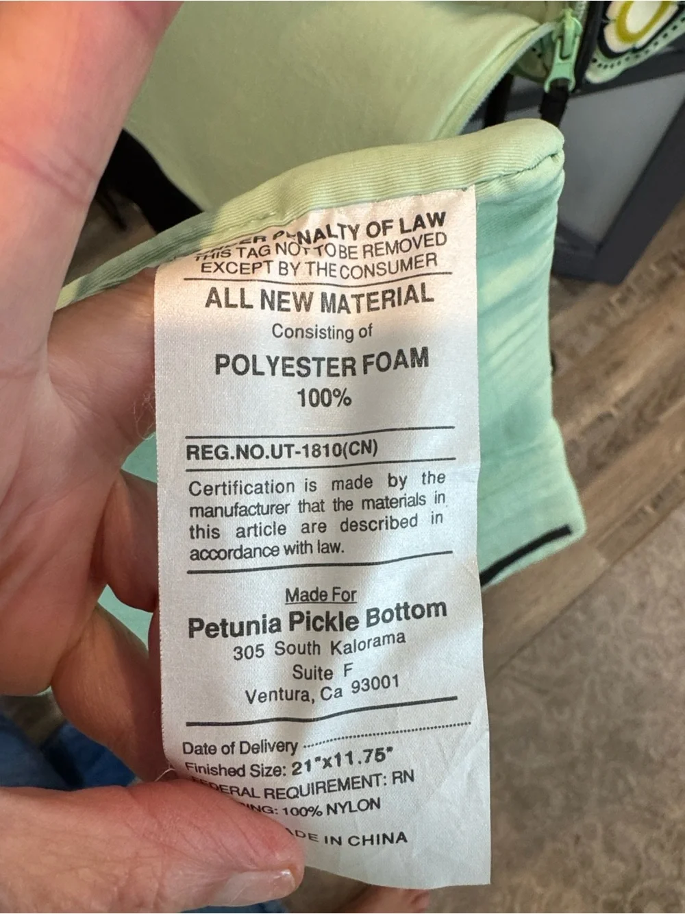 Petunia Pickle Bottom Mint Green and Yellow Patterned Diaper Bag